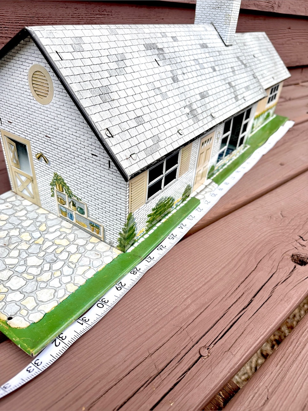 Mid-Century Modern Ranch & Patio Marx Tin Dollhouse by Marx Toys 50’s Tin Litho - Picture 8 of 12